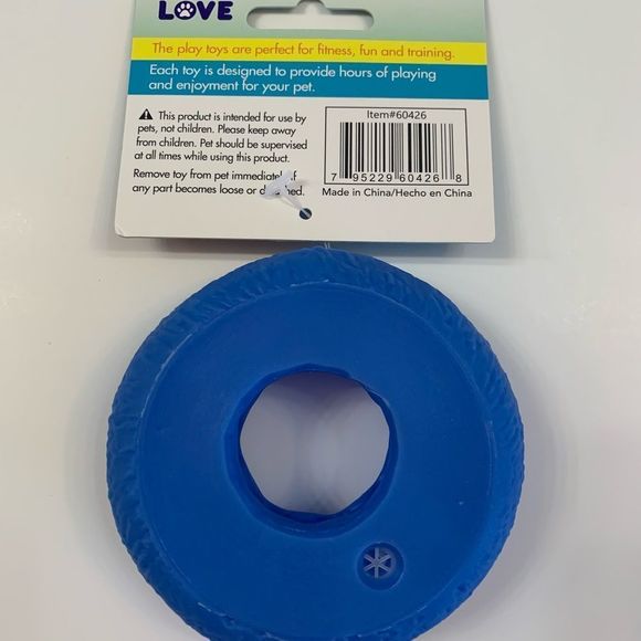 Donut With Sprinkles- Dog Squeak Toy- Blue - Picture 3 of 5